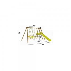 NEW PLAST ALTALENA LEGNO GLICINE 2 TAVOLETTE + CAVALLUCCIO + SCIVOLO